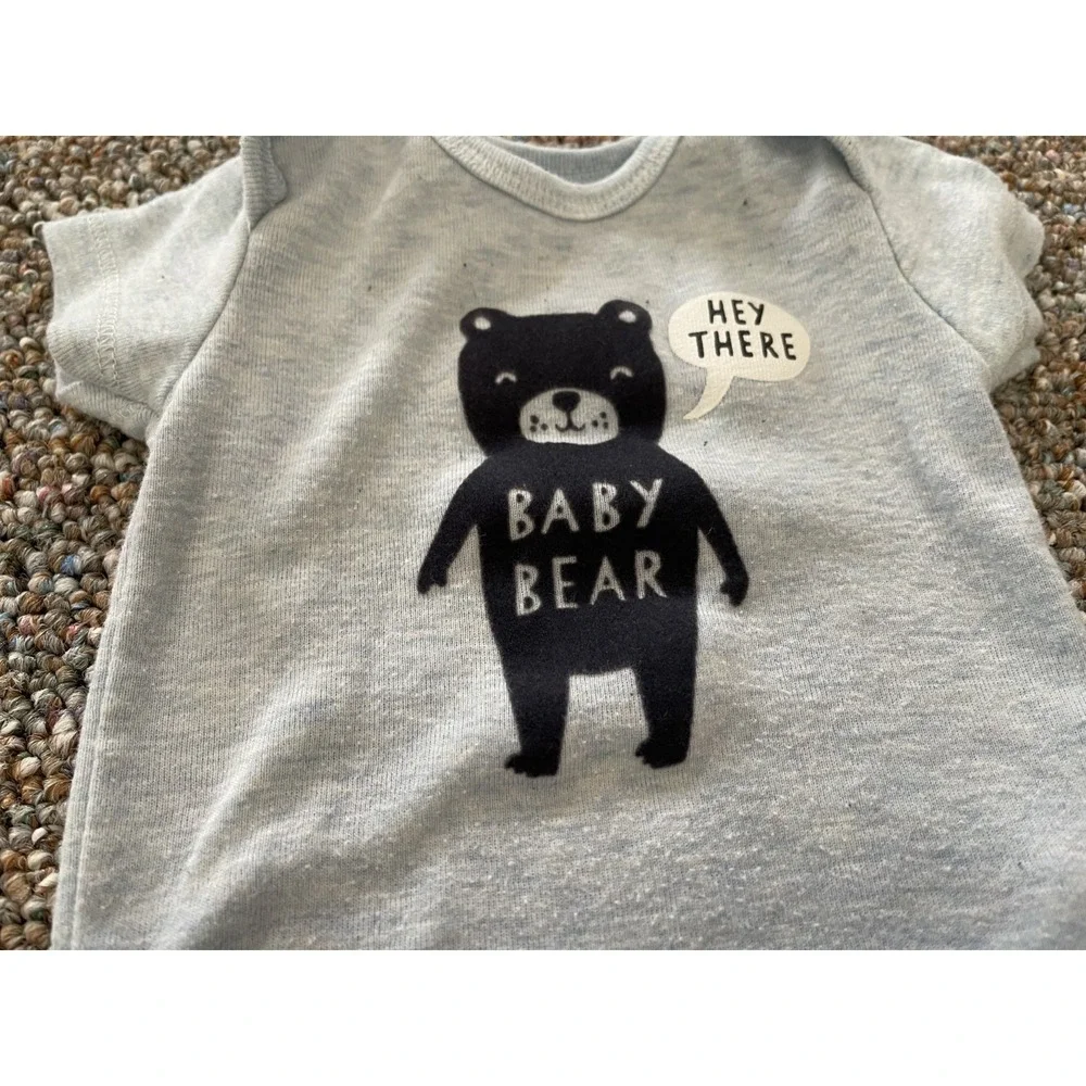Carters Boys Hey There Baby Bear Blue‎ Bodysuit 3M